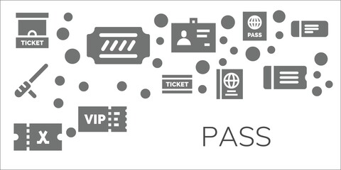 Fototapeta premium Modern Simple Set of pass Vector filled Icons