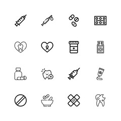 Editable 16 cure icons for web and mobile