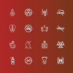 Editable 16 poison icons for web and mobile