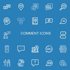 Editable 22 comment icons for web and mobile