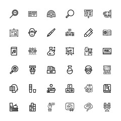 Editable 36 study icons for web and mobile