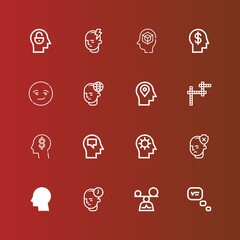 Editable 16 thinking icons for web and mobile