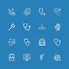 Editable 16 diagnosis icons for web and mobile