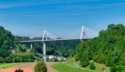 Poya Bridge in Fribourg (Freiburg), Switzerland