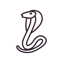 Fototapeta premium Indian kobra snake line style icon vector design