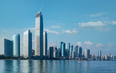 Fototapeta na wymiar The skyline of modern urban architectural landscape in China..