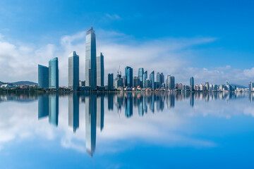 The skyline of modern urban architectural landscape in China..