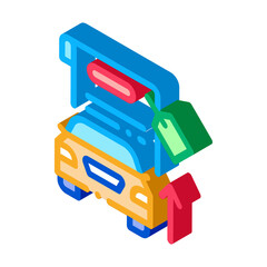 investment in car icon vector. isometric investment in car sign. color isolated symbol illustration