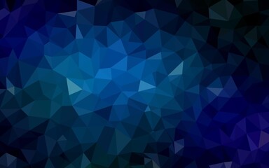 Obraz premium Dark BLUE vector polygonal background. Polygonal abstract illustration with gradient. Triangular pattern for your design.