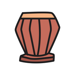 Drum instrument fill style icon vector design