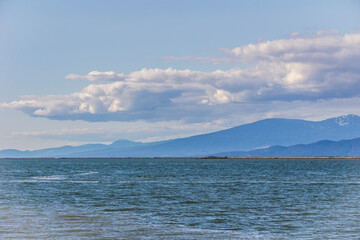 Beautiful view of Canadian seascape at the Fraser river.