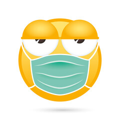emoji face medical mask funny character