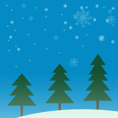 christmas tree with snow