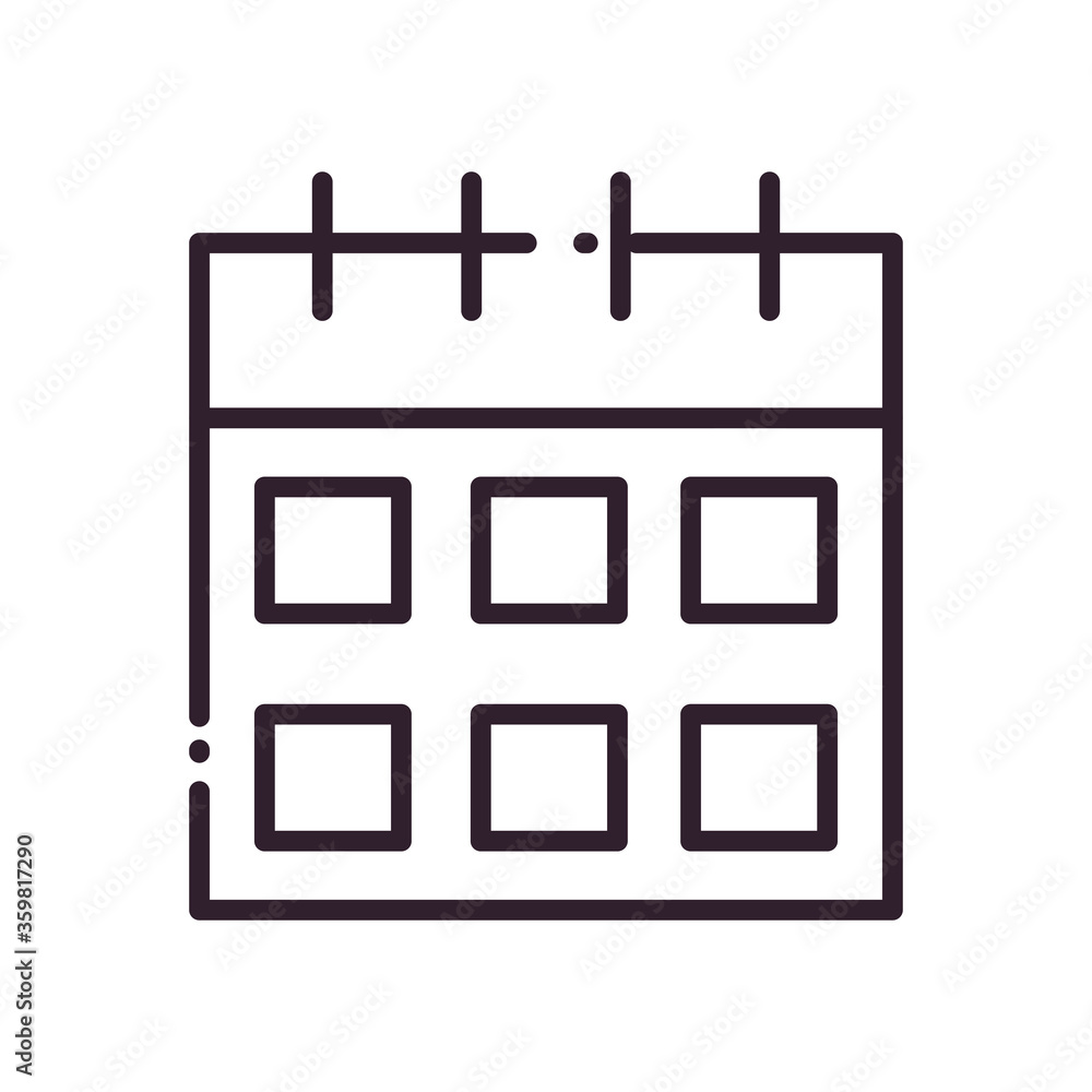 Poster isolated calendar line style icon vector design