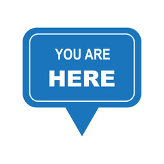 You are here sign icon design isolated on white background