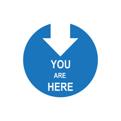 You are here sign icon design isolated on white background