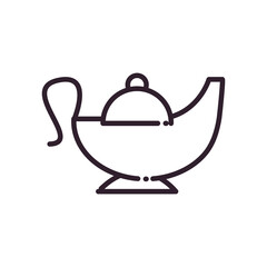 Indian tea pot line style icon vector design