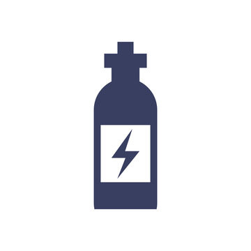 Water bottle with thunder silhouette style icon vector design