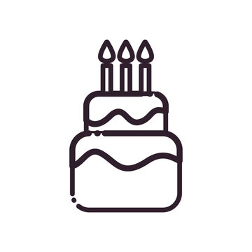 Isolated sweet cake line style icon vector design