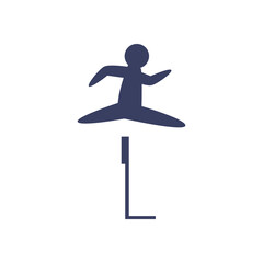 Man avatar jumping silhouette style icon vector design