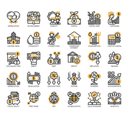 Set of economy thin line and pixel perfect icons for any web and app project.