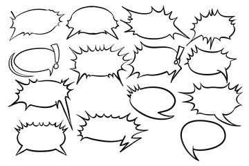 Exclaim Speech Bubble. Drawing Sparking Blank Template for Exciting Words.
