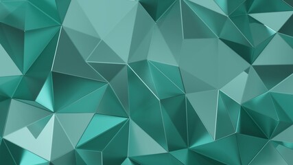 Abstract 3D Render of triangulated surface, Contemporary geometry background, Futuristic polygonal shape, Abstract rumpled triangular surface, Luxury Abstract Low-poly Background 3D Rendering