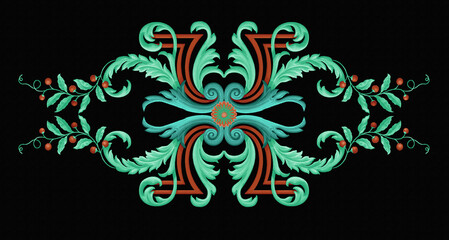 Baroque Rococo style wallpaper design, European background pattern, suitable for textile, clothing and bottom design