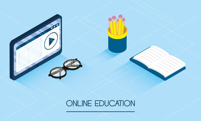 Education Online technology with tablet