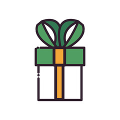 Gift with bowtie fill style icon vector design