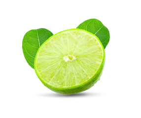 Lime slices an isolated on white background