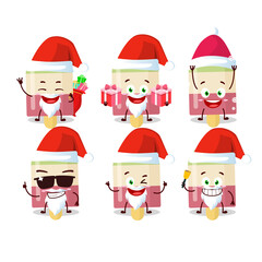 Santa Claus emoticons with watermelon ice cream cartoon character