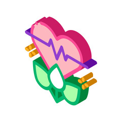 plant for restoration of heart icon vector. isometric plant for restoration of heart sign. color isolated symbol illustration