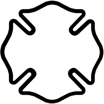 recommend clip art: Maltese Cross Outline Florian Firefighter Symbol