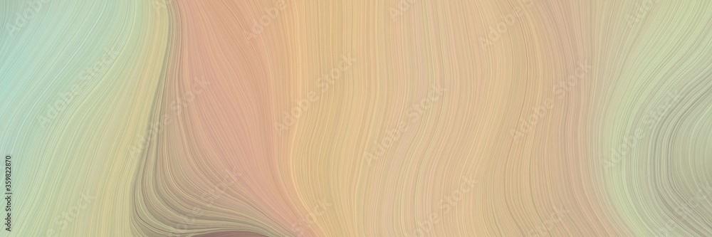 Poster soft artistic art design graphic with modern soft swirl waves background design with tan, dark gray and pastel gray color
