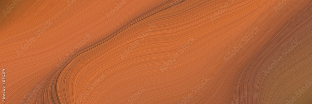 Poster soft background graphic with modern waves background design with coffee, brown and saddle brown colo