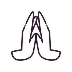 Indian namaste hands line style icon vector design