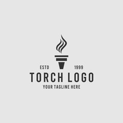Initial Letter T Torch Fire Flame logo