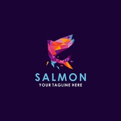 Obraz premium Beautiful color geometric salmon logo design