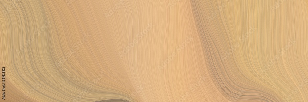 Poster soft abstract art waves graphic with modern curvy waves background design with burly wood, rosy brow