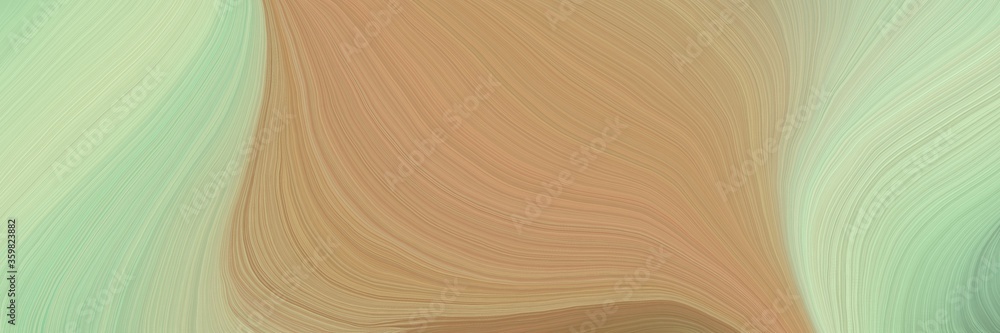 Poster soft artistic art design graphic with smooth swirl waves background design with dark khaki, tea gree