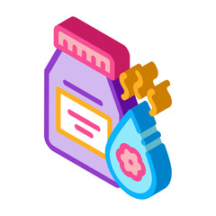 floral elixir bottle icon vector. isometric floral elixir bottle sign. color isolated symbol illustration