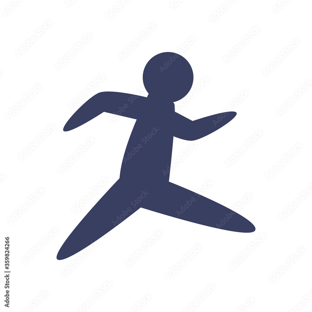 Poster man avatar running silhouette style icon vector design