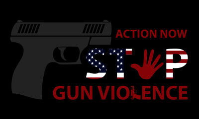 Stop gun violence poster, gun violence prevention card