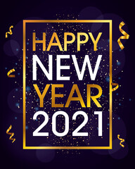 happy new year 2021 celebration golden poster