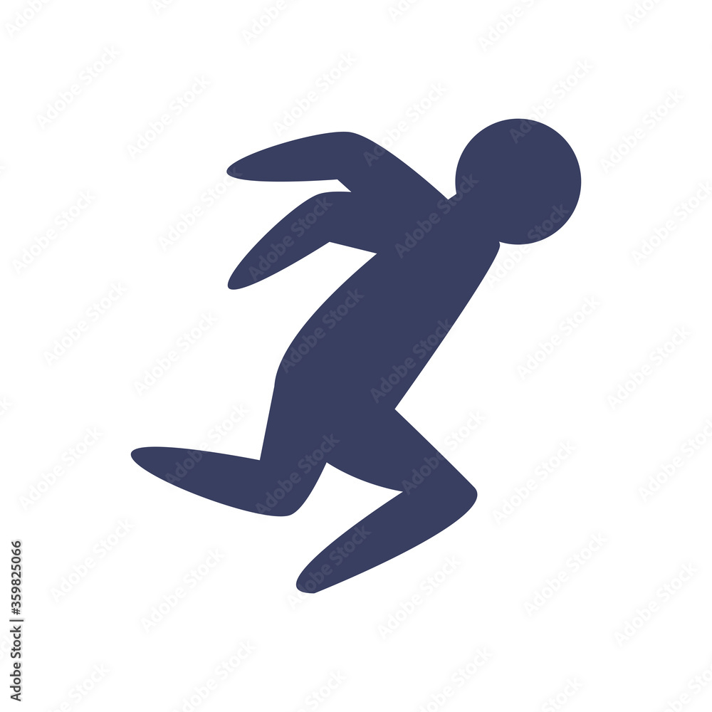 Poster man avatar running silhouette style icon vector design