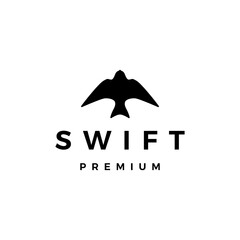 swift bird logo vector icon illustration