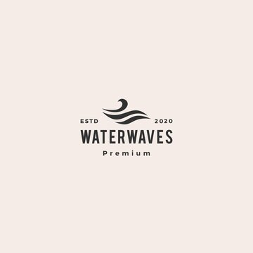 water wave hipster vintage logo vector icon illustration