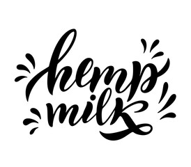 Vegetarian, hemp, organic milk lettering quotes for banner, logo and packaging design.