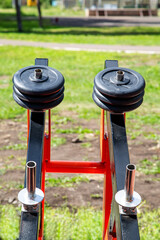 sports equipment in the park outdoors